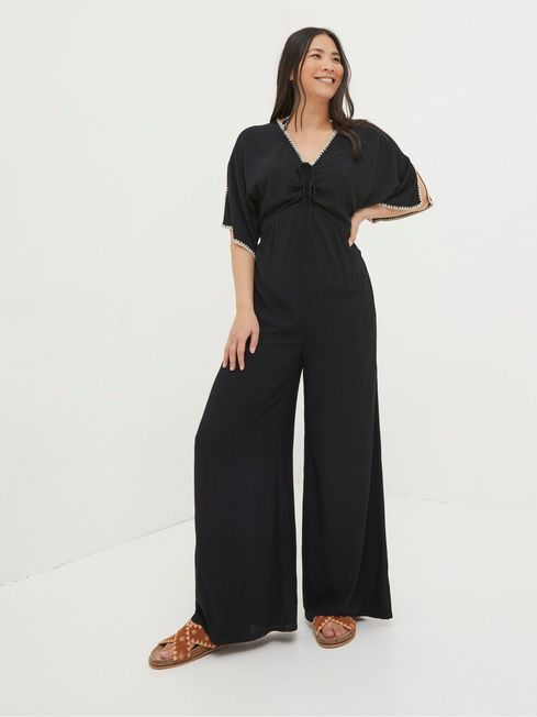 Selene Black Beach Jumpsuit FatFace