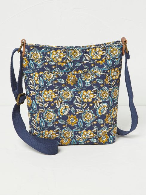 Janie Blue Canvas Crossbody Bag FatFace