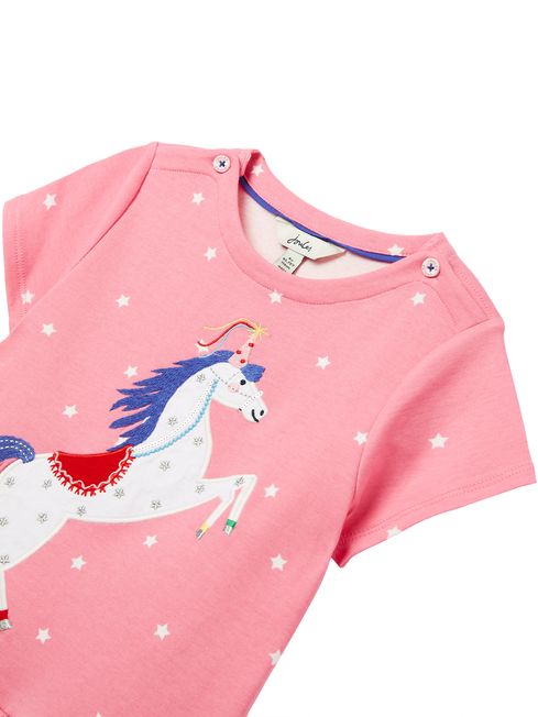 Buy Joules Pink Short Sleeve Harbour Artwork Jersey Breton Dress