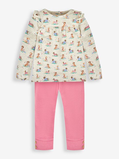 Oatmeal Girls Pretty Sausage Dog Tunic Leggings Set JoJo Maman Bebe