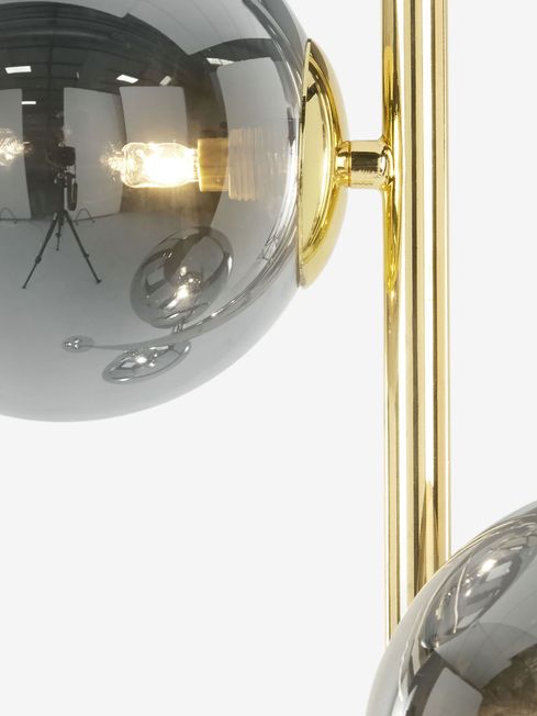 MADE.COM Smoked Glass Brass Globe Floor Lamp