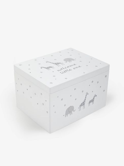 JoJo Maman B b White Welcome Little One Wooden Keepsake Box