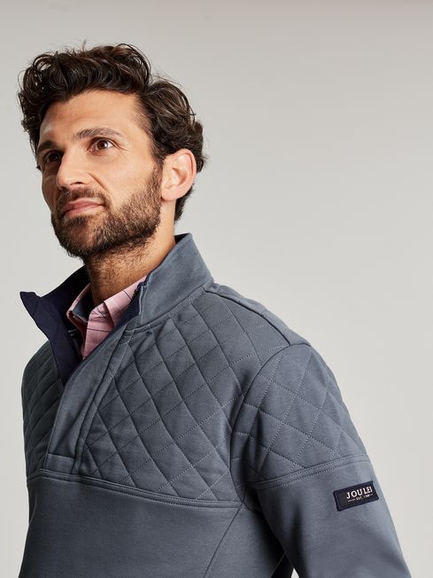Mens quilted sales quarter zip pullover