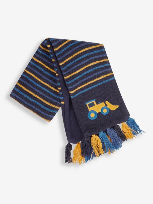 JoJo Maman B b Navy Boys Digger Striped Scarf