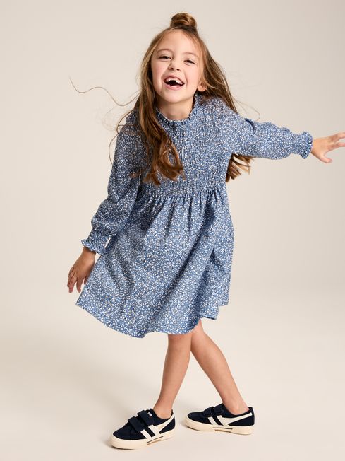 Joules blue floral dress clearance