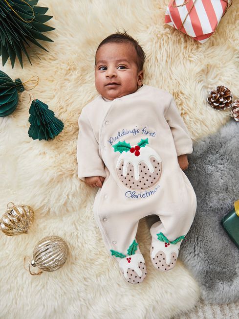 Stone Pudding Applique Baby All In One