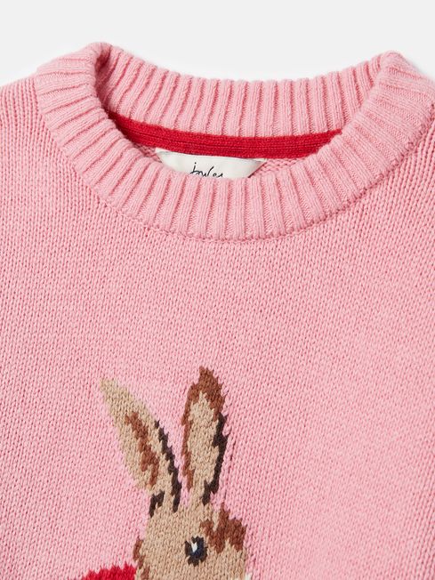 Hattie Pink Character Intarsia Knit Jumper Joules