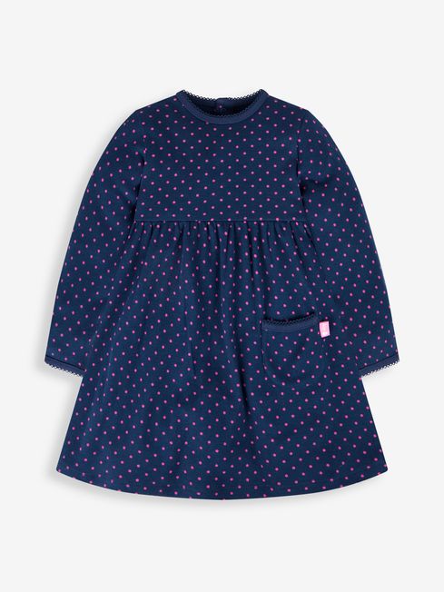 Buy Navy Blue Spot Dress from the JoJo Maman Bebe UK online shop