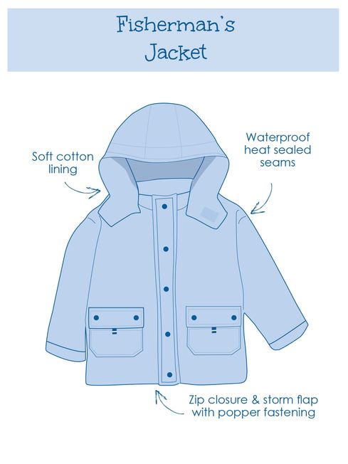 JoJo Maman B b Red Childrens Waterproof Fisherman s Jacket