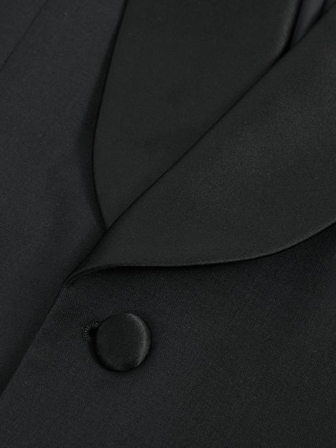 Shawl Lapel Modern Fit Single Breasted Tuxedo Jacket in Black