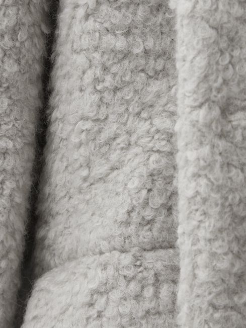Meotine Wool Single Breasted Coat in Grey