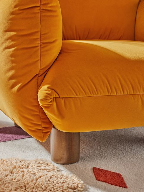 Jude Accent Chair in Honey Yellow Velvet