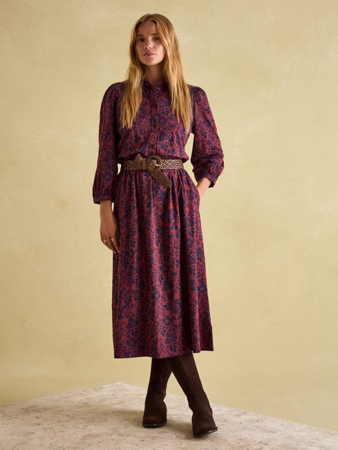 Hazel Red and Navy Jersey Shirt Dress Joules