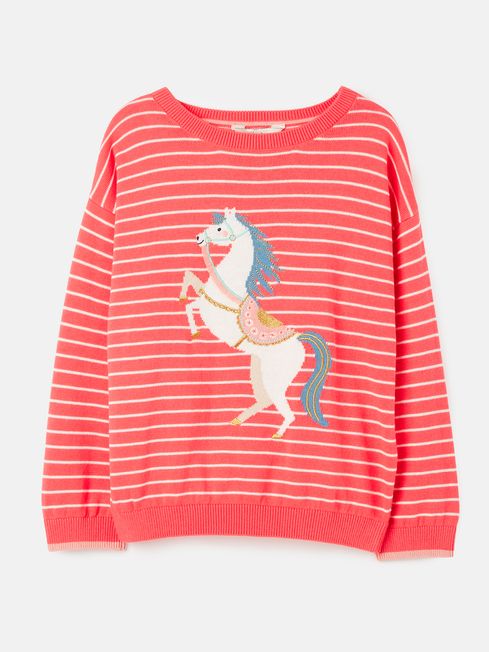 Miranda Pink Intarsia Jumper Joules