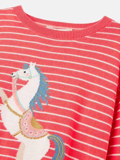 Miranda Pink Intarsia Jumper Joules
