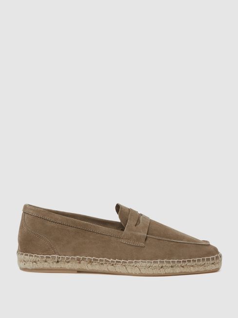 Reiss Stone Espadrille Suede Summer Shoes