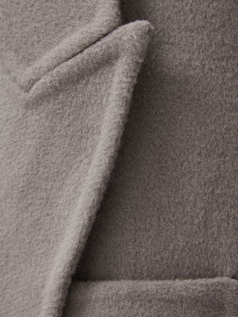 Meotine Beige Wool Mid Length Coat in Beige