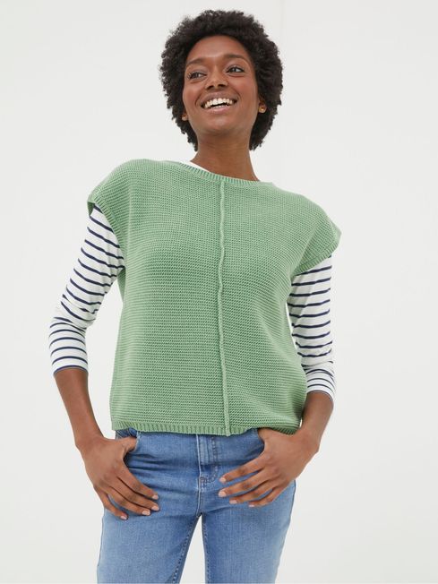 Eden Green Knitted Crew Jumper