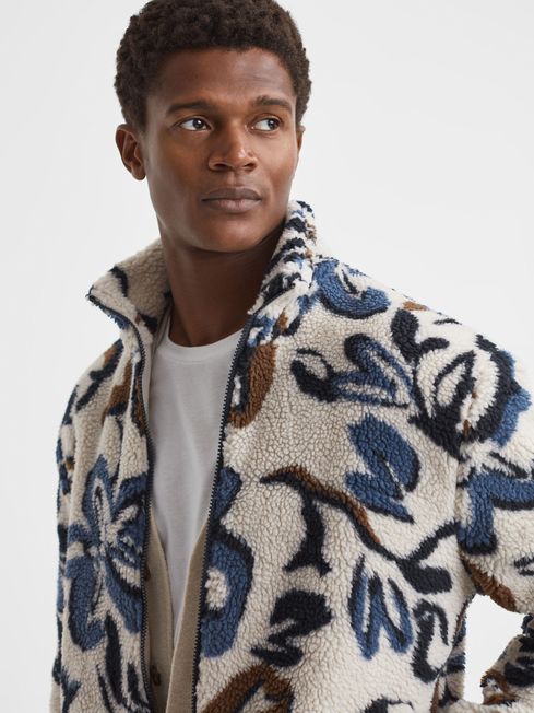 Reiss Cadet Relaxed Sherpa Zip Through Jacket REISS