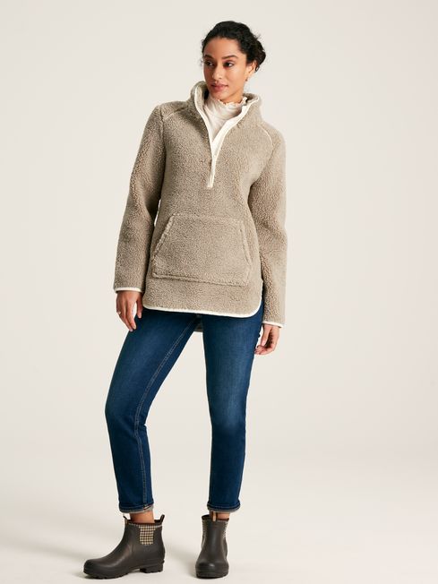 Joules Aldeburgh Grey Half Zip Borg Fleece