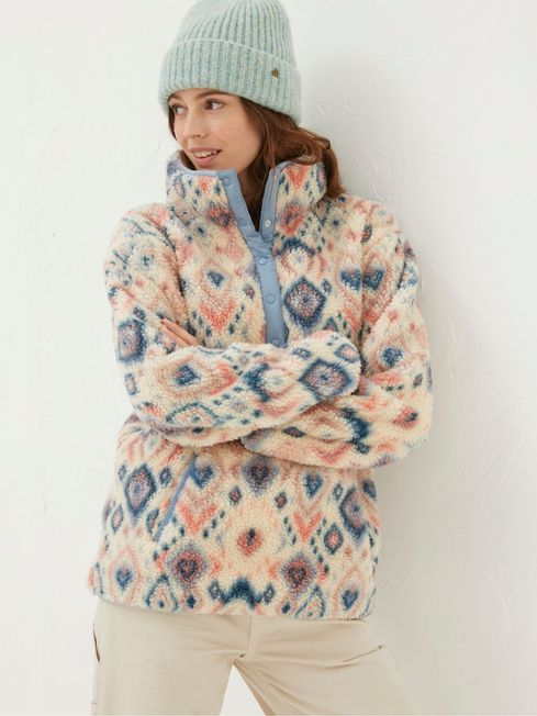 Natural Printed Half Neck Fleece