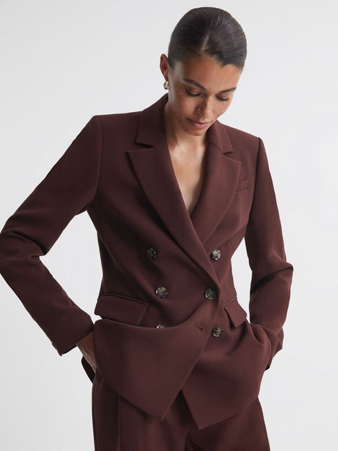 Paige Double Breasted Suit Blazer - REISS
