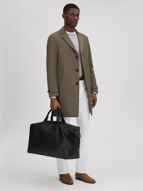Black leather travel tote cheap