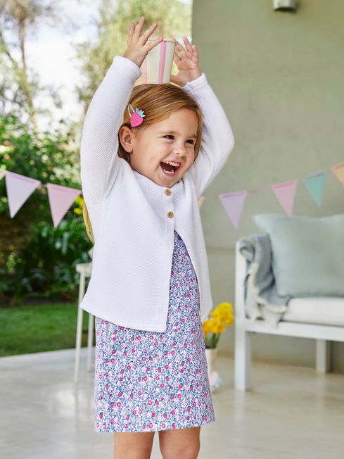 JoJo Maman B b White Classic Cotton Cardigan
