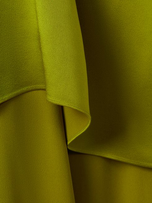 Eloise Green Atelier Italian Satin High-Low Mini Dress