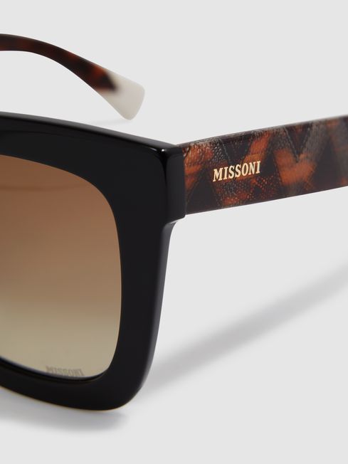 Missoni Eyewear Cat Eye Tortoiseshell Sunglasses in Black