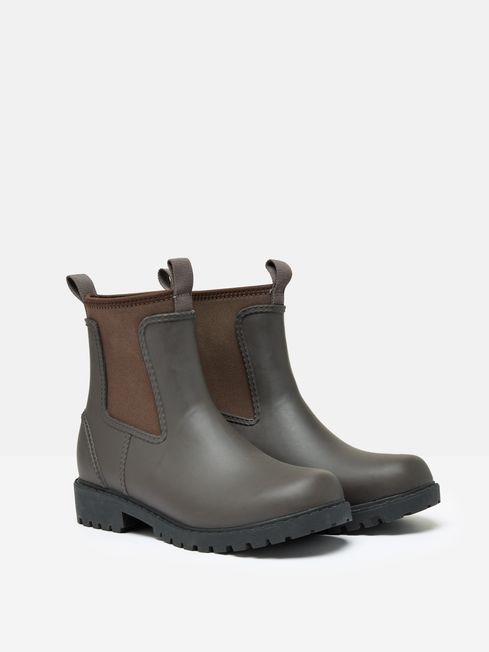Oakfield Chocolate Brown Short Neoprene Lined Wellies Joules
