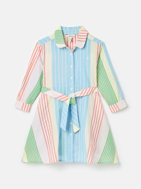 Girls Summertime Multi Stripe Woven Shirt Dress Joules