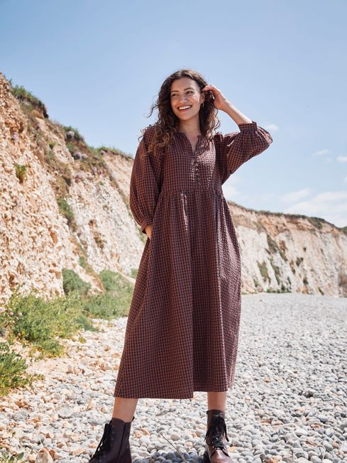 Gingham midi dress online