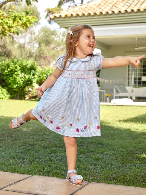 Buy JoJo Maman B b Embroidered Smocked Dress from the JoJo Maman