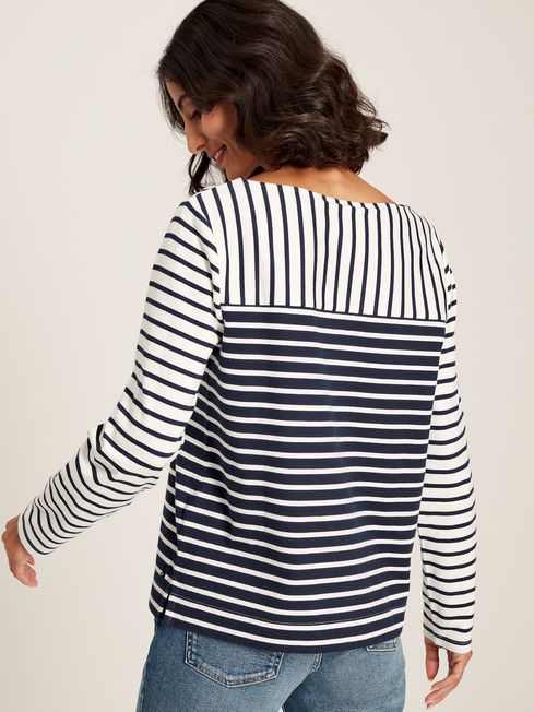 Joules Harbour Creme Floral Long Sleeve Breton Top