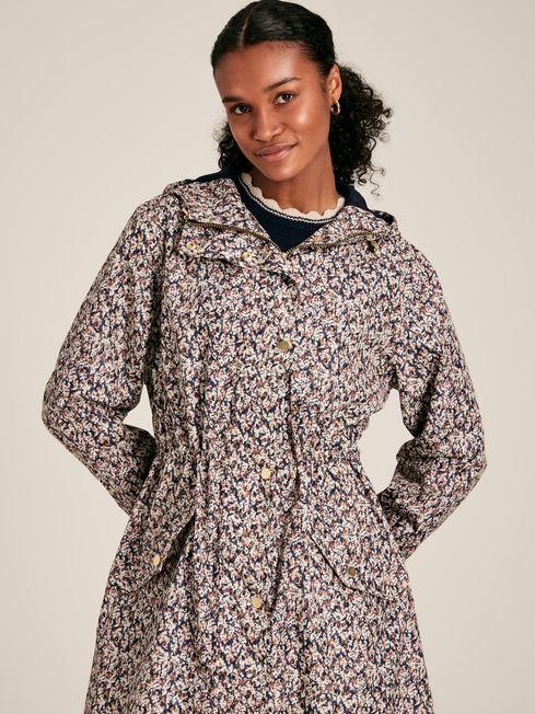 Holkham Ditsy Floral Waterproof Packable Raincoat With Hood Joules