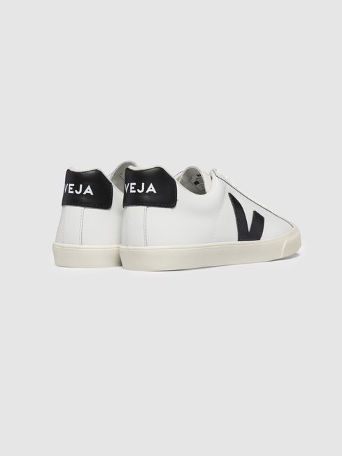 Veja Leather Trainers in Extra White Black