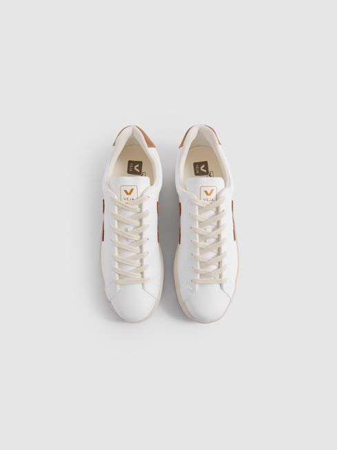 Veja Vegan Leather Trainers in White Camel