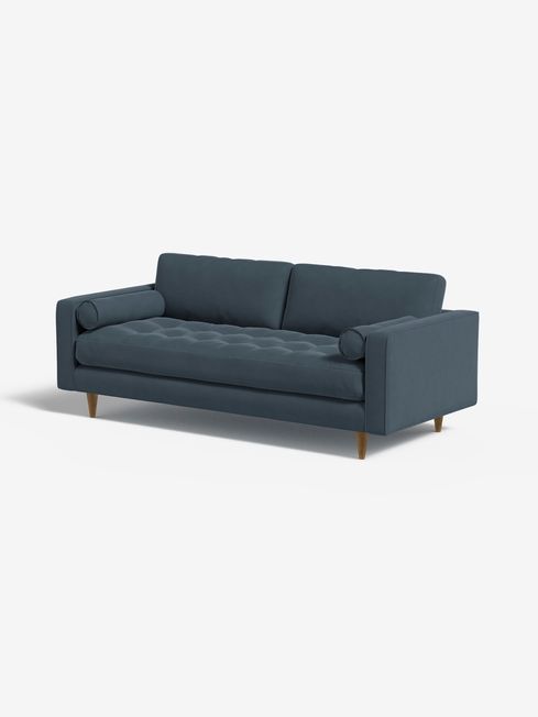 MADE.COM Cotton Weave Dark Olive Scott 3 Seater Sofa