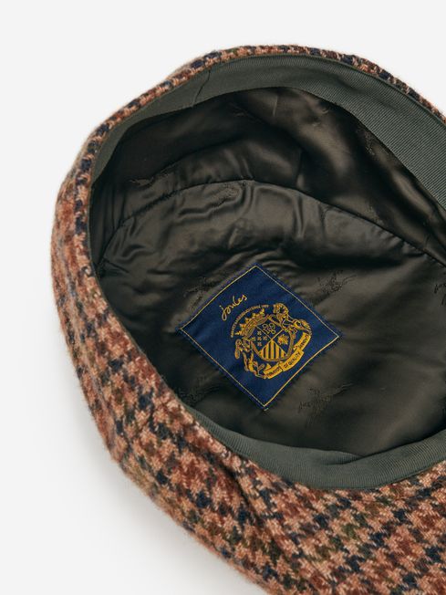 Joules Harrogate Brown Tweed Baker Boy Hat
