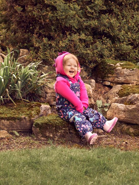 Buy JoJo Maman B b Unicorn Print Waterproof Dungarees from the