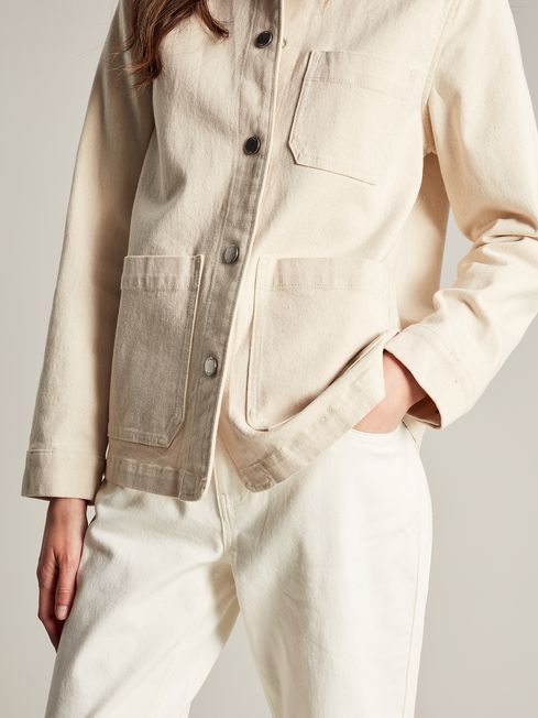 Joules white denim jacket deals