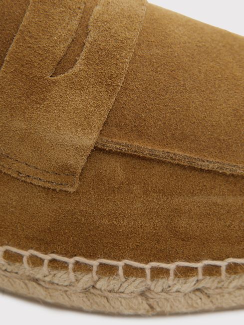 Reiss Tan Espadrille Suede Summer Shoes