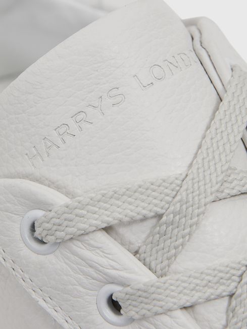 Harrys of London Grained Leather Trainers in White