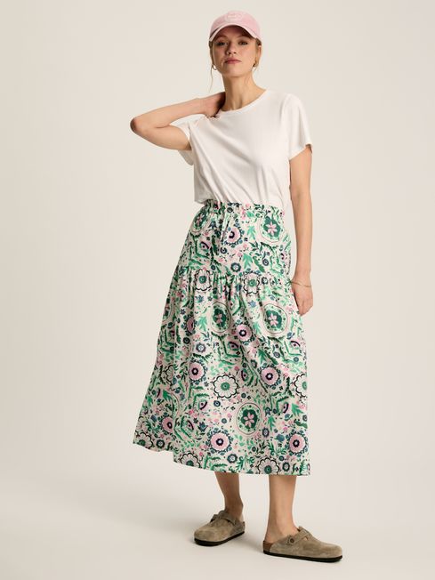 Elle Pink Green Co Ord Midi Skirt Joules