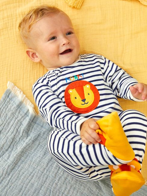 Buy JoJo Maman B b Appliqu Zip Cotton Baby Sleepsuit from the