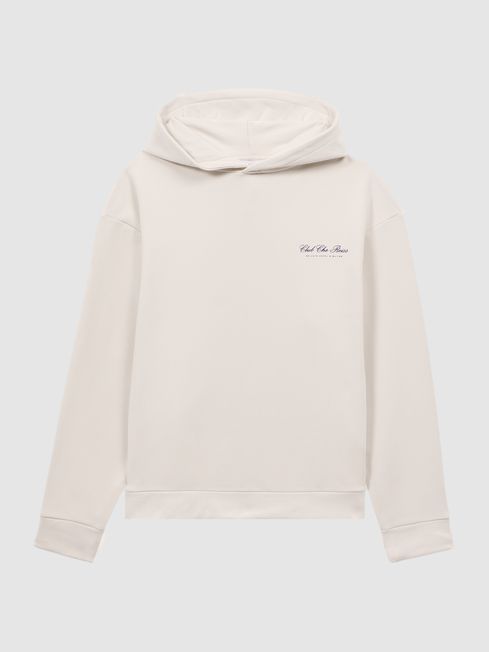 Reiss Pool Reiss Ch Motif Cotton Hoodie REISS