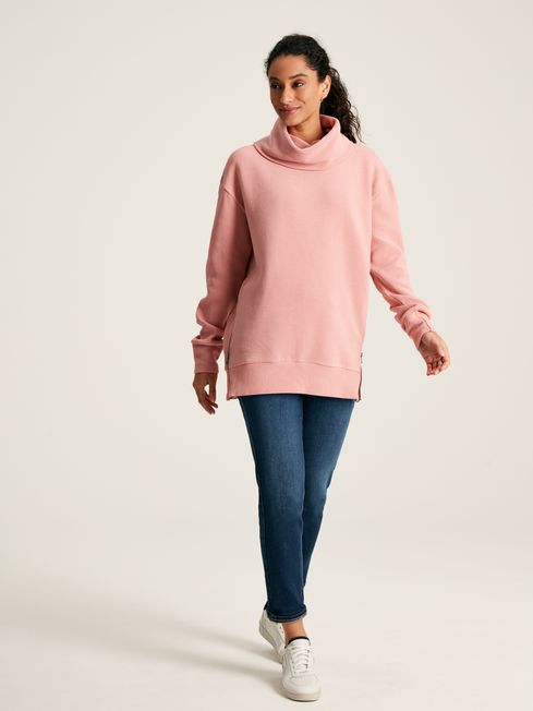 Pink cowl neck online sweatshirt