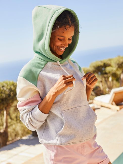 Grey embroidered hoodie online