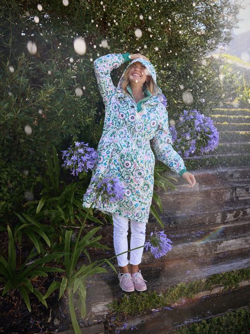 Holkham Floral Waterproof Packable Raincoat With Hood